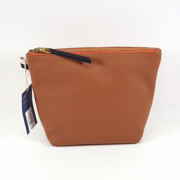 Universal Thread Winged Pouch Makeup Tote Bag Cognac Brown Medium Brand New NWT - Picture 2 of 9